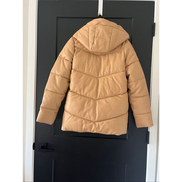 Abercrombie & Fitch Vegan Leather Puffer Coat Size S - Picture 9 of 10